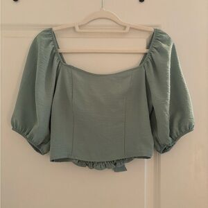 Green/Blueish tie back top!